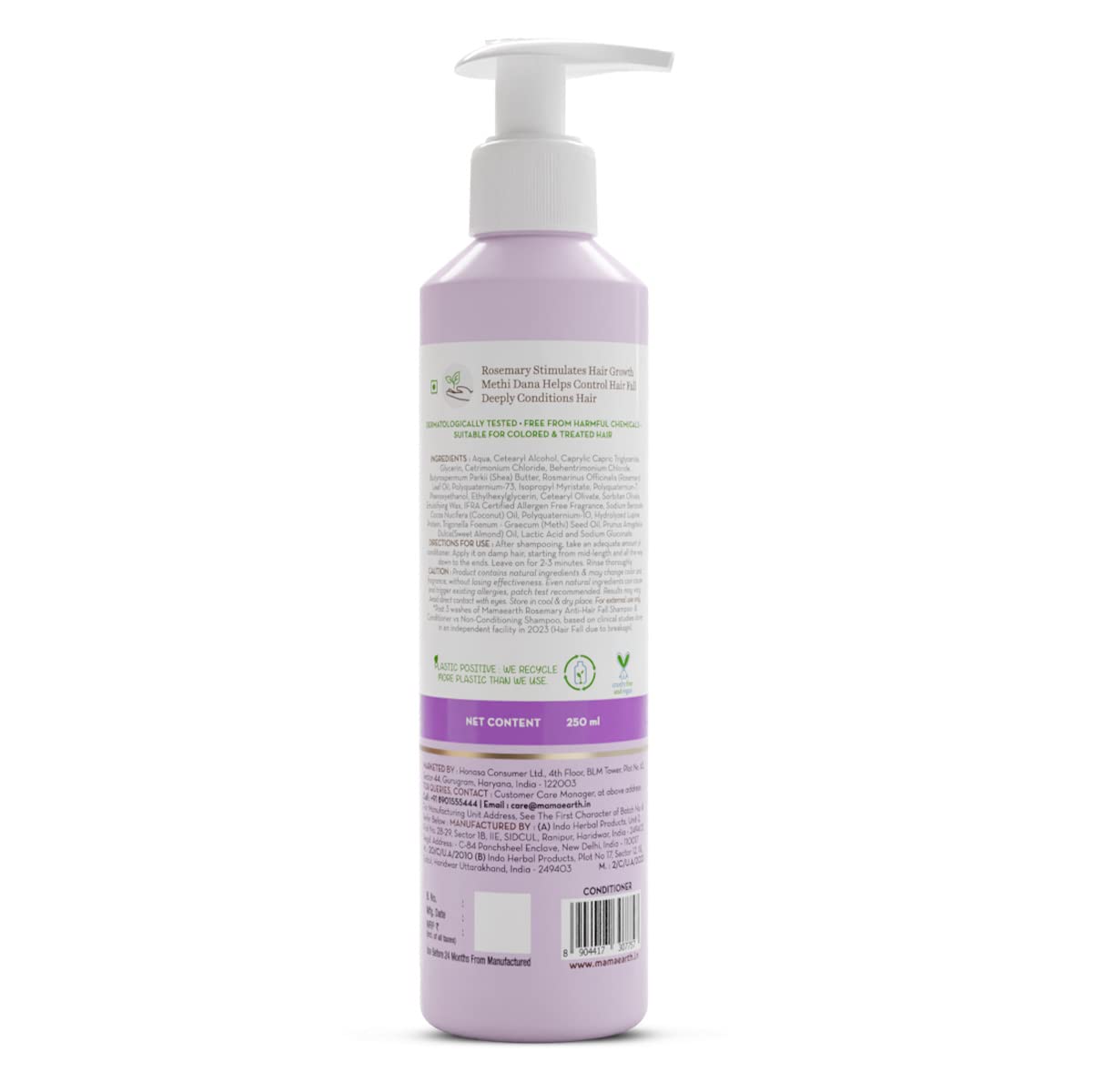 Mamaearth Rosemary Anti Hair Fall Conditioner with Rosemary & Methi Dana for Reducing Hair Loss & Breakage | Up to 94% Stronger Hair* | Up to 93% Less Hair Fall* | For Men & Women | 250 ml - Image 2