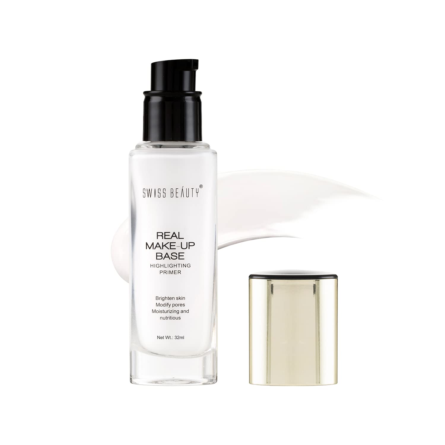 Swiss Beauty Real Makeup Base Highlighting Primer| Skin-Hydrating Poreless Primer With Natural Glow Finish For Face Makeup |Shade - 03 Pink Tint, 32Ml - Image 2