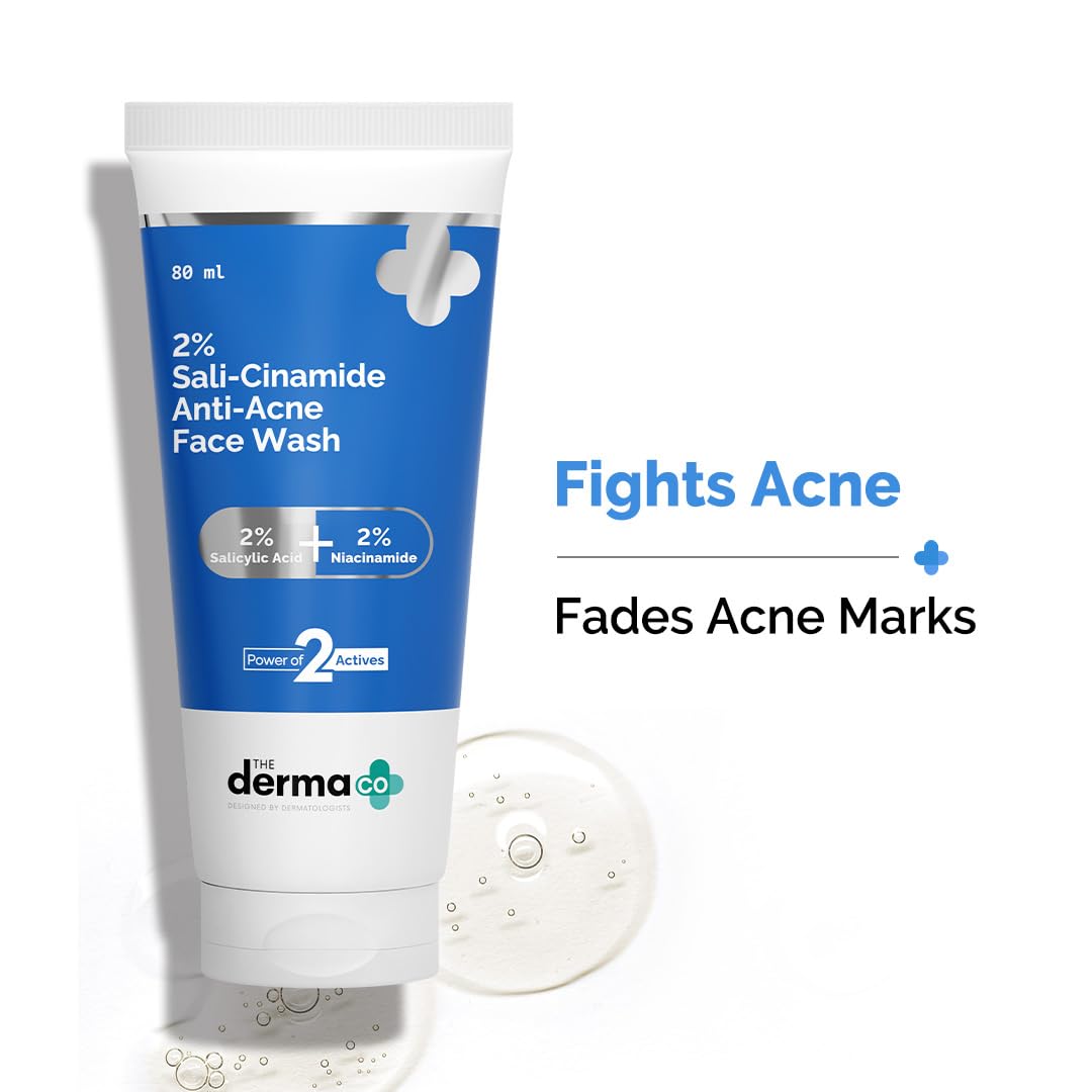 The Derma Co Sali-Cinamide Anti-Acne Face Wash with 2% Salicylic Acid & 2% Niacinamide - 80 ml | Clears Acne & Marks | Removes Excess Oil - Image 3