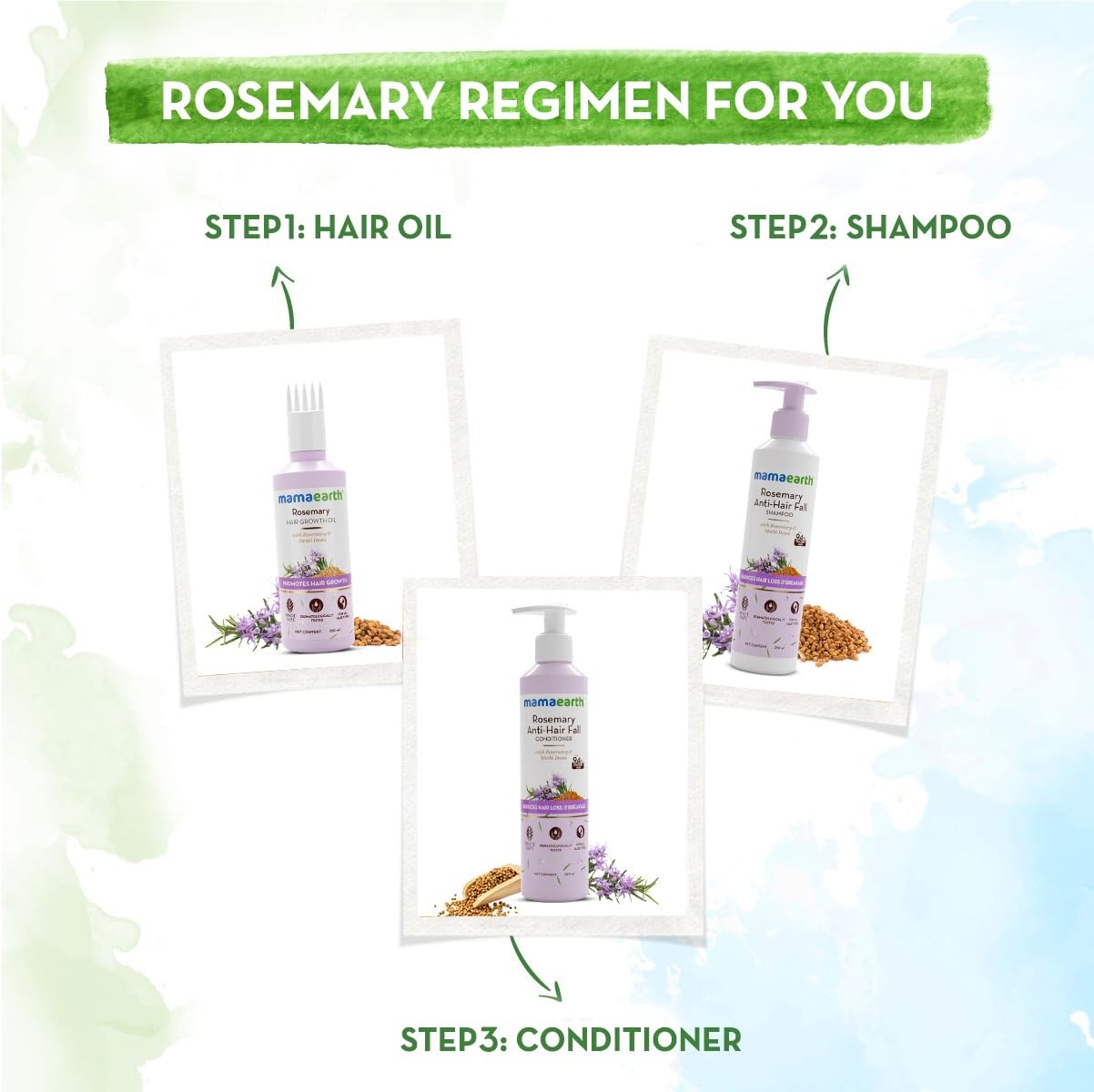 Mamaearth Rosemary Anti Hair Fall Conditioner with Rosemary & Methi Dana for Reducing Hair Loss & Breakage | Up to 94% Stronger Hair* | Up to 93% Less Hair Fall* | For Men & Women | 250 ml - Image 5