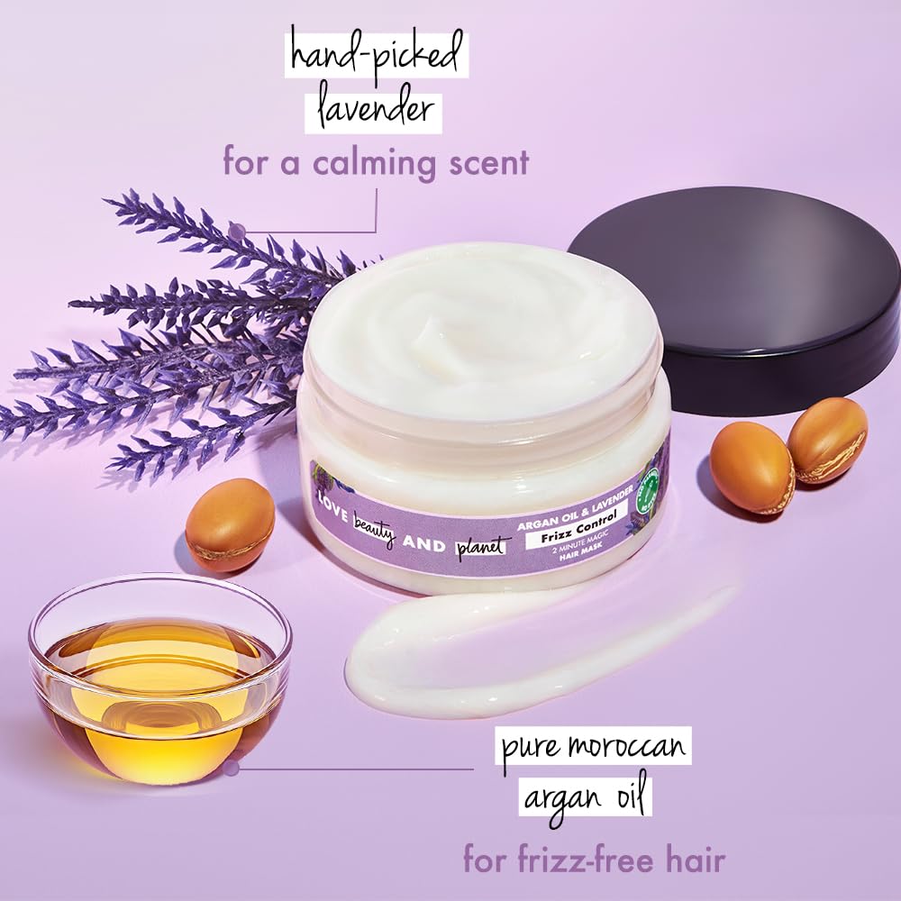 Love Beauty And Planet Argan Oil & Lavender Magic Mask for Smooth Frizz Free Hair|No Sulfates,No Paraben|100 millilitre - Image 4