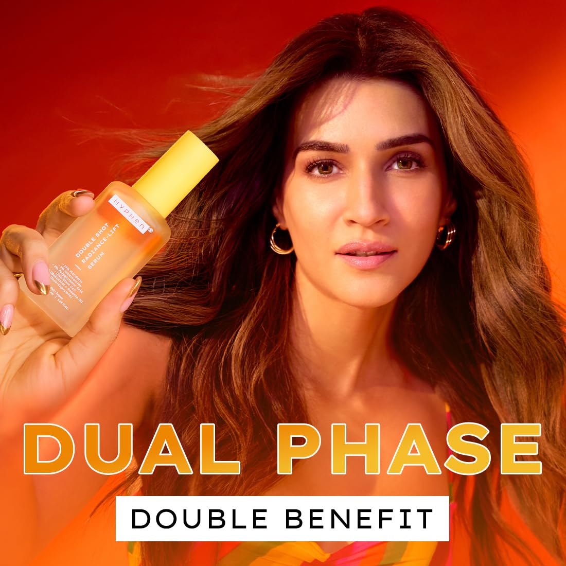 Hyphen 18% Brightening + 20% Collagen Face Serum | Double Shot Serum with 11% Mandarin 5% Niacinamide 2% PGA & Bakuchiol | Summer Skincare | Brightening, Hydrating & Collagen Boost for Dry Skin - 50ml - Image 3