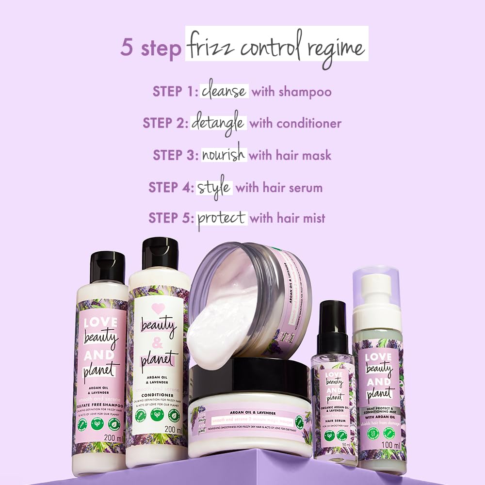 Love Beauty And Planet Argan Oil & Lavender Magic Mask for Smooth Frizz Free Hair|No Sulfates,No Paraben|100 millilitre - Image 7